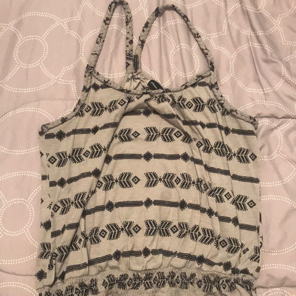 Gray and black tribal print shirt